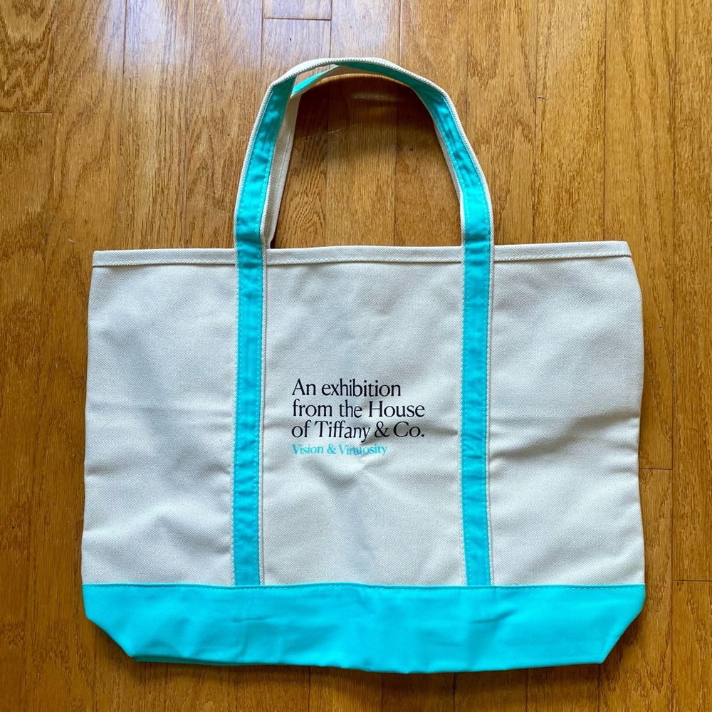 Brand new, Tiffany & Co. cream canvas tote bag, signature Tiffany blue straps.